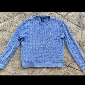 Ralph lauren blue cable knit sweater